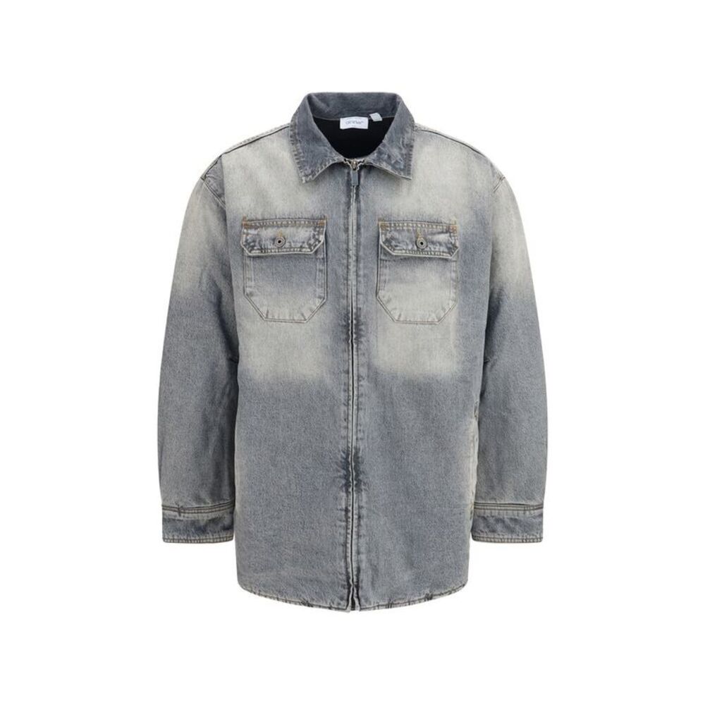 Off-White Gray Cotton Denim Men's Jacket